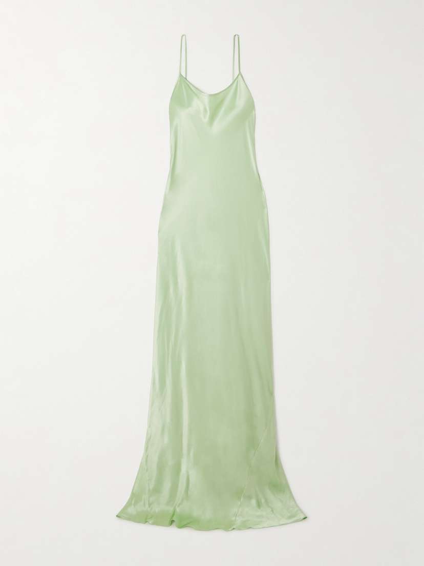 Victoria Beckham Backless Satin Maxi Dress