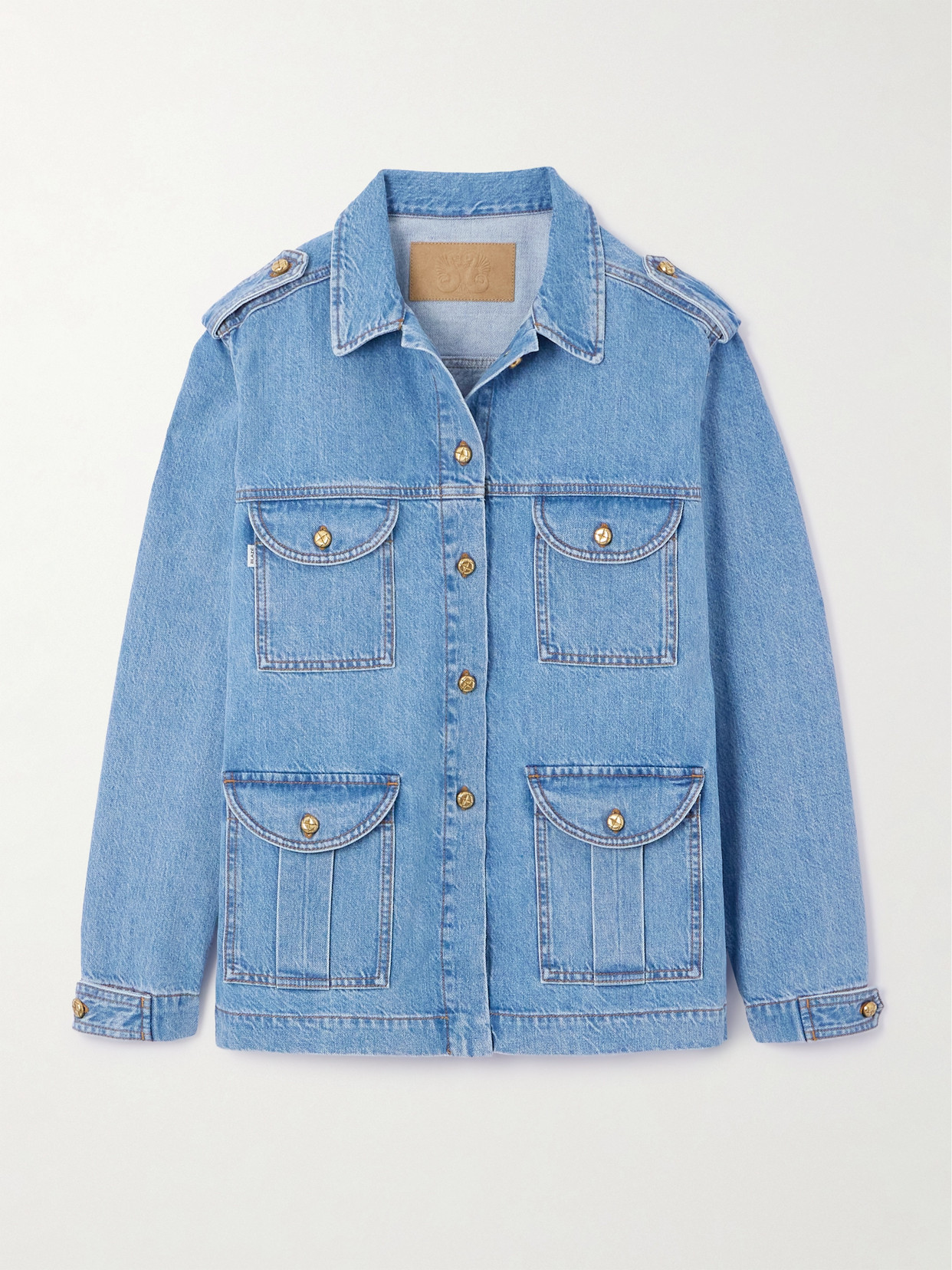 Blazé Milano Narida Maya Oversized Denim Jacket In Blue