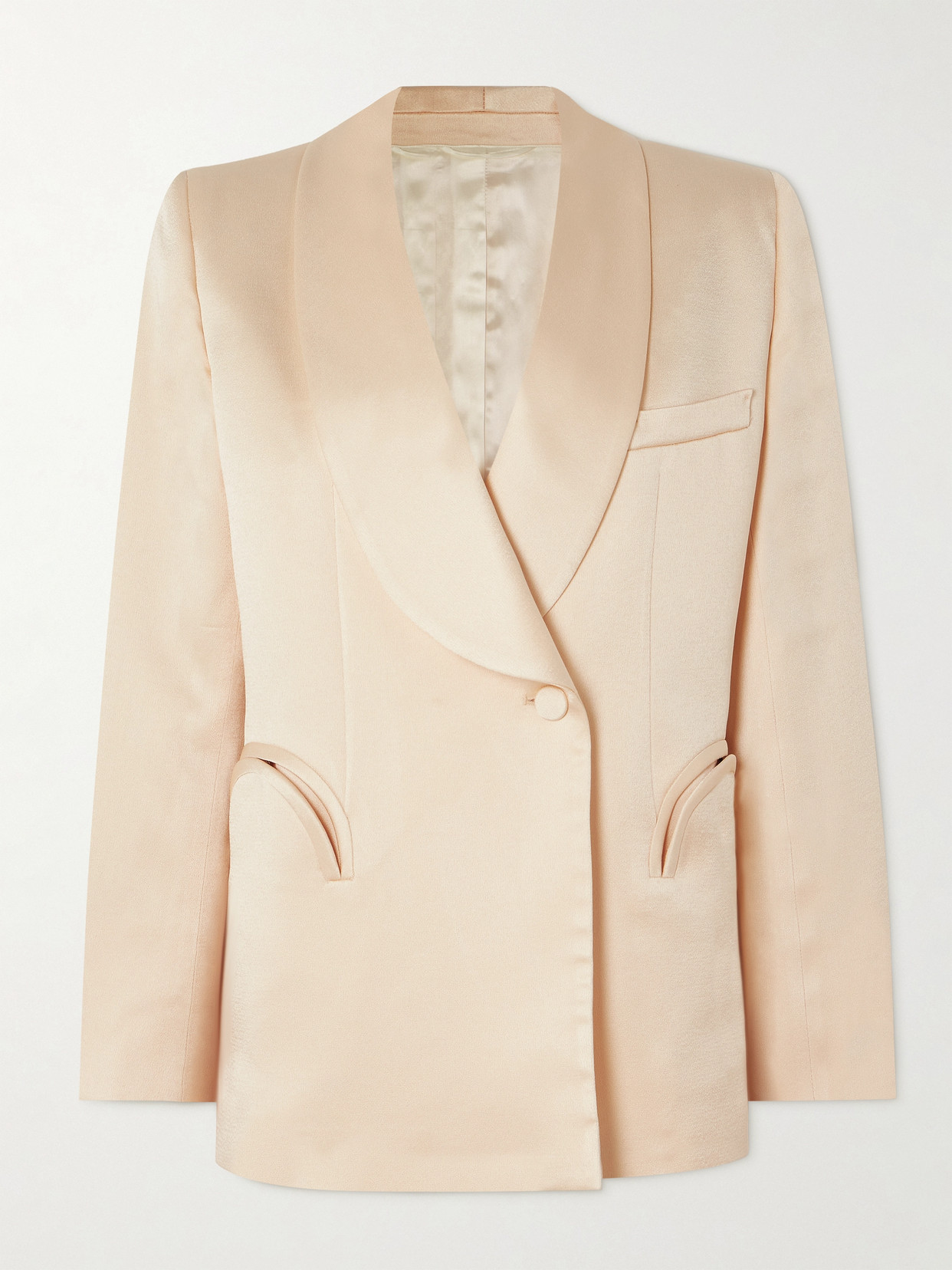 Blazé Milano Novalis Satin-crepe Blazer In Ivory