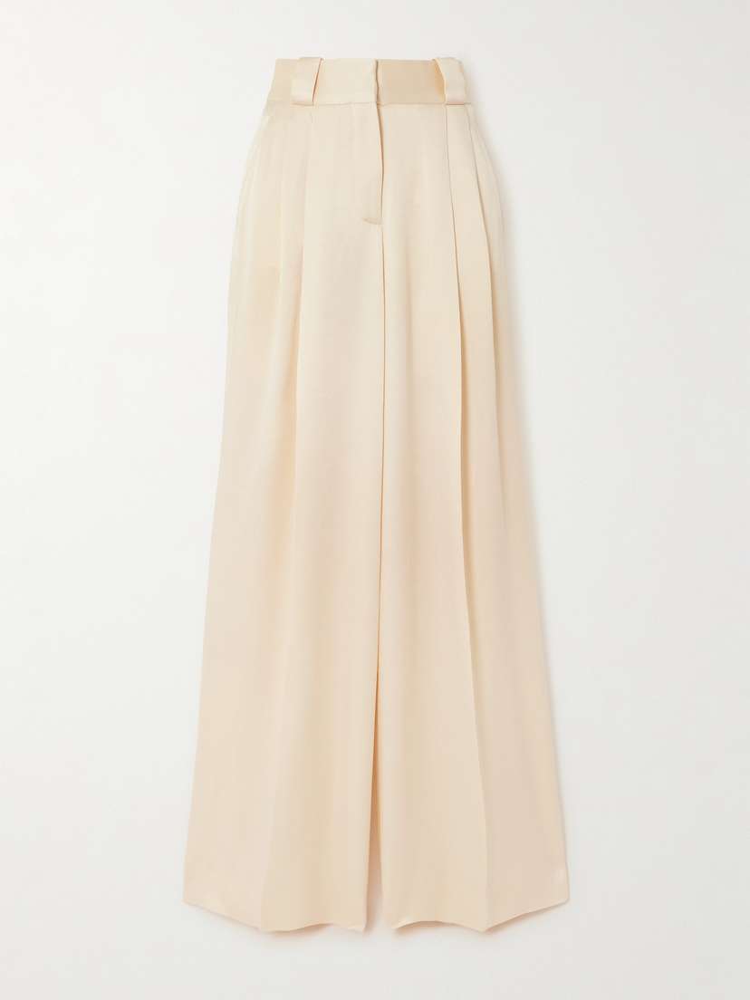 Blazé Milano Husi Satin-crepe Wide-leg Pants