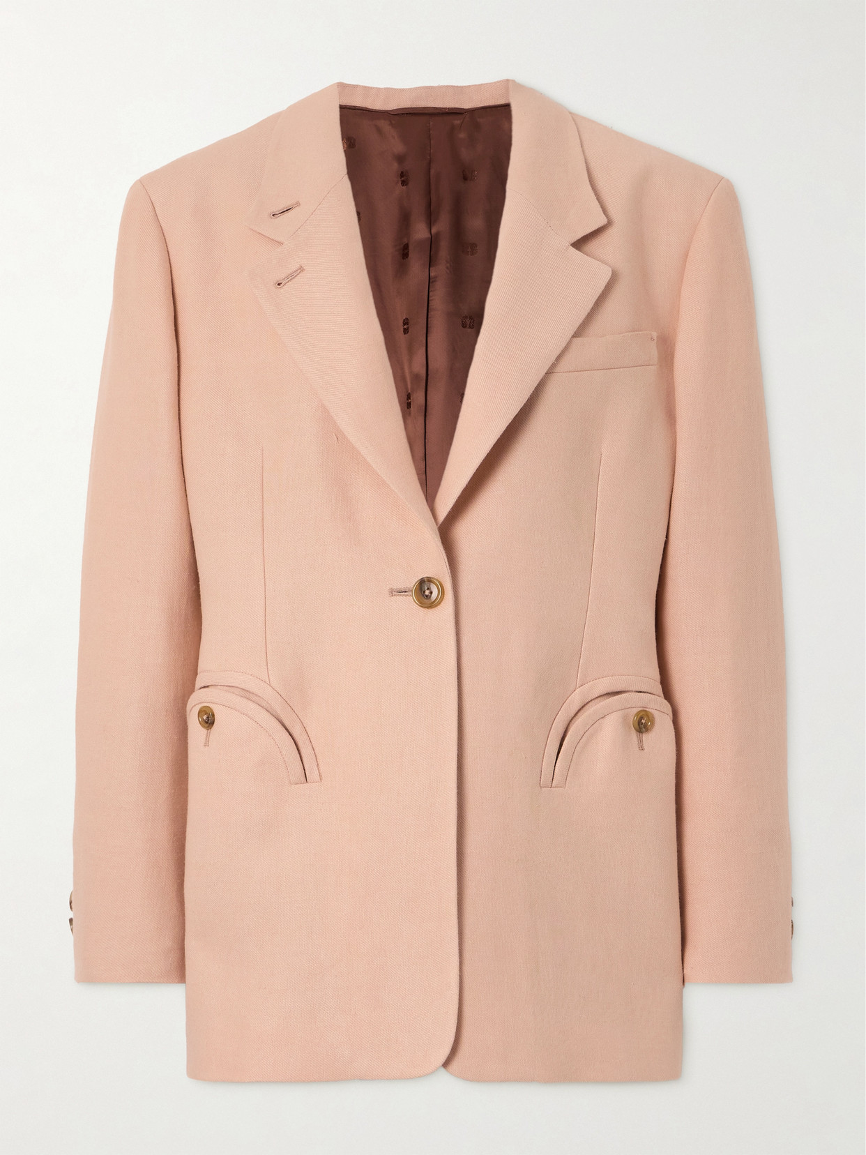 Blazé Milano Daisy Linen Blazer In Pink