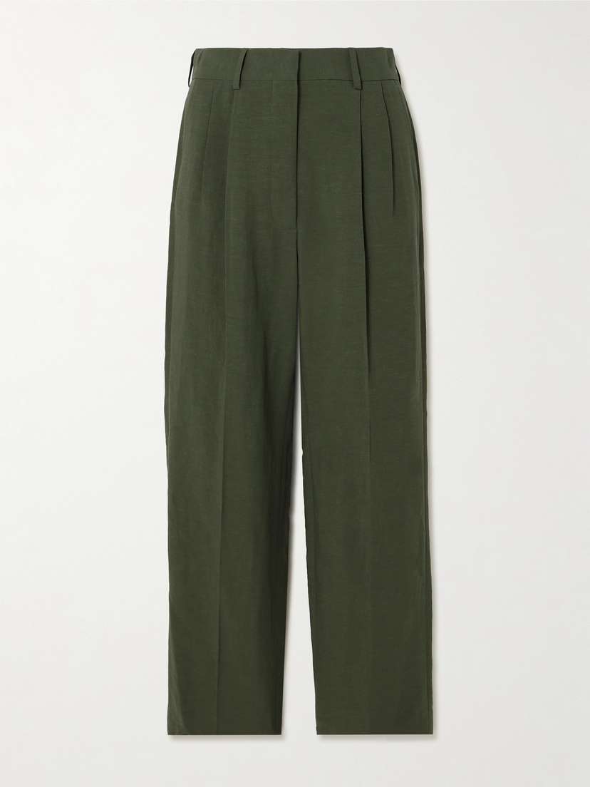 Blazé Milano Rox Star Fox Pleated Woven Straight-leg Pants