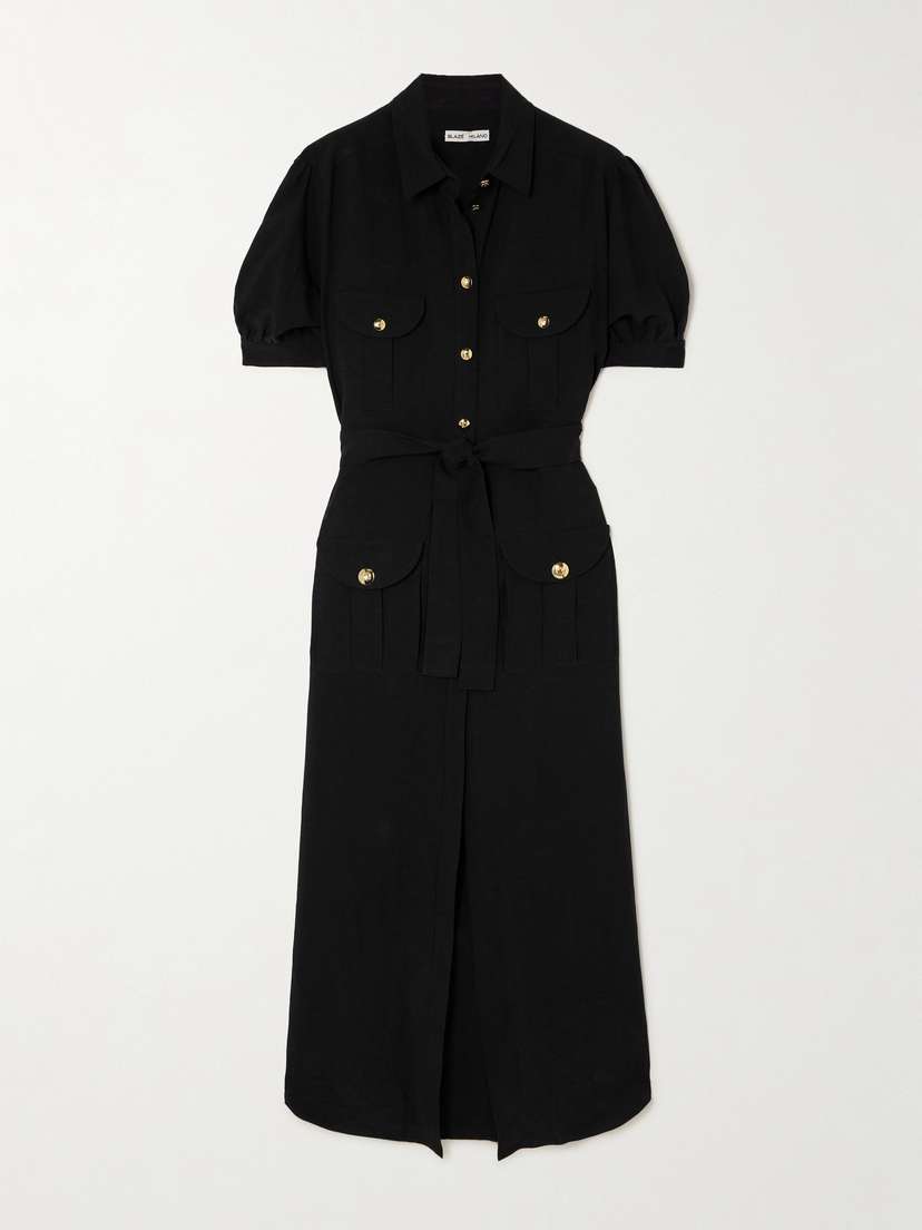 Blazé Milano Rox Star Berber Belted Woven Shirt Dress