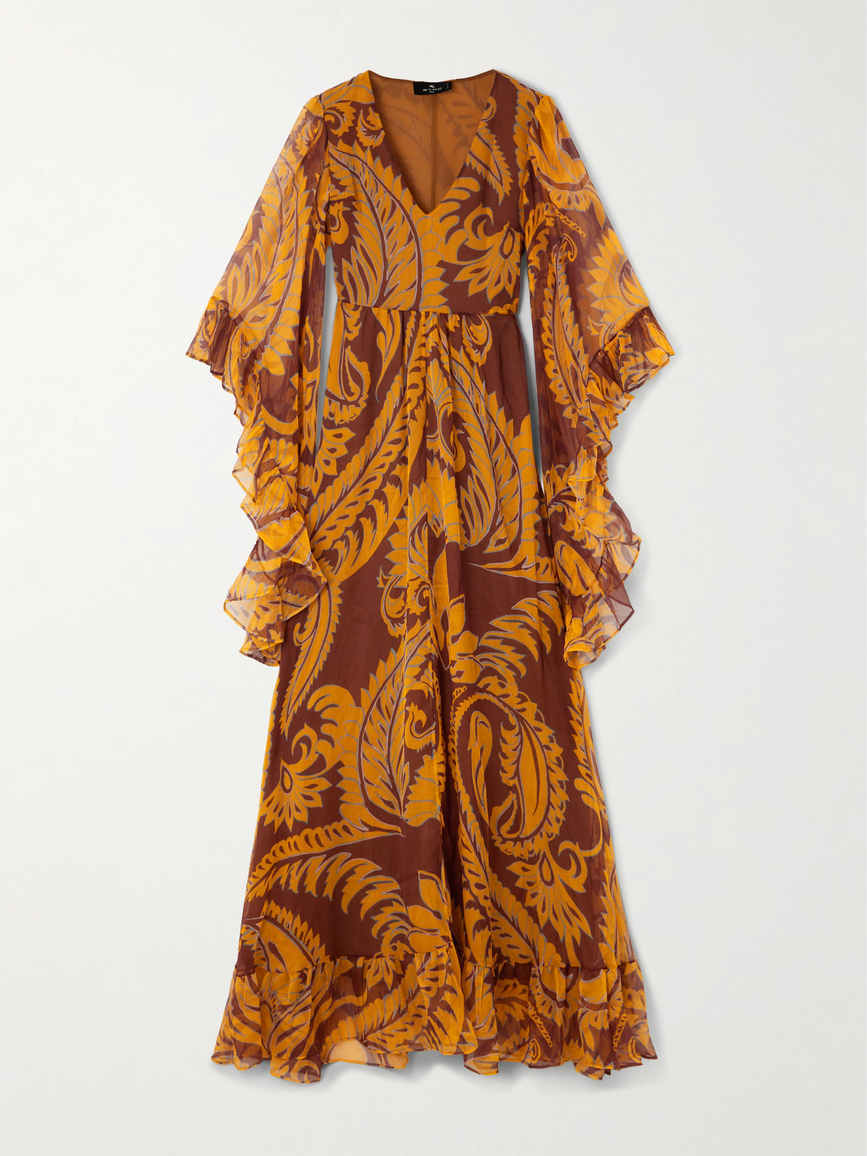 Etro Floral-print Silk-chiffon Maxi Dress In Multi