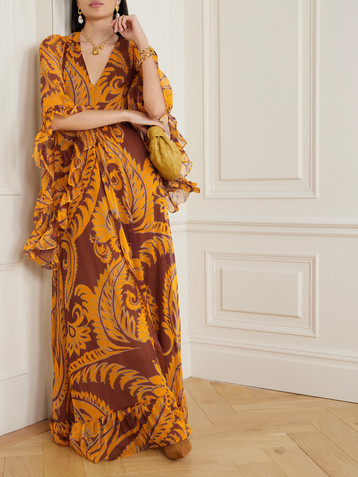 Etro Floral-print silk-chiffon maxi dress