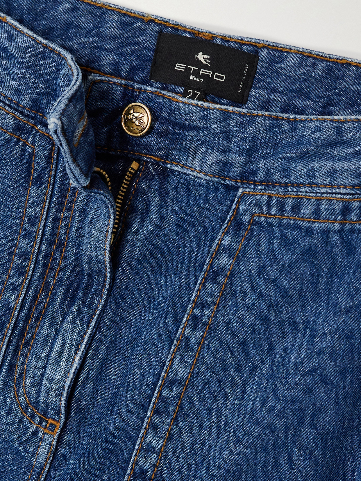 Etro High-rise Wide-leg Cargo Jeans In Blue