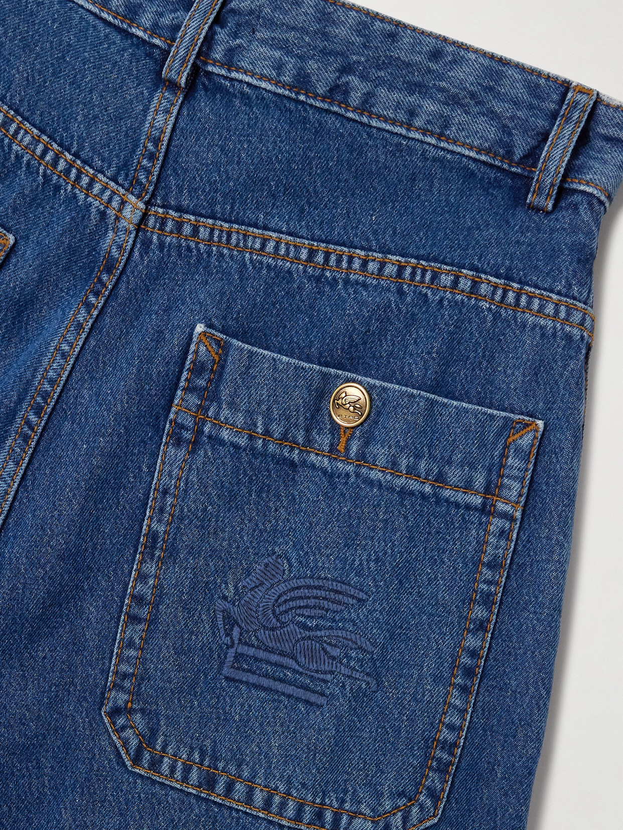 Etro High-rise Wide-leg Cargo Jeans In Blue