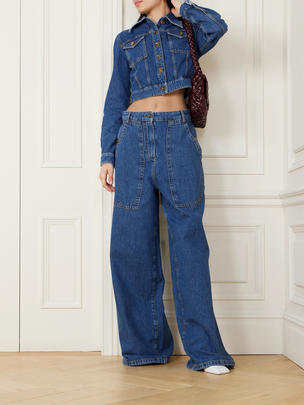 Etro High-rise Wide-leg Cargo Jeans In Blue