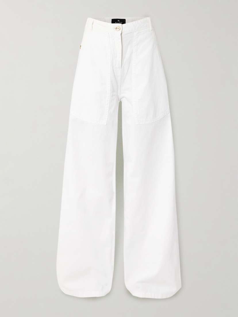 Etro Herringbone Cotton Cargo Pants