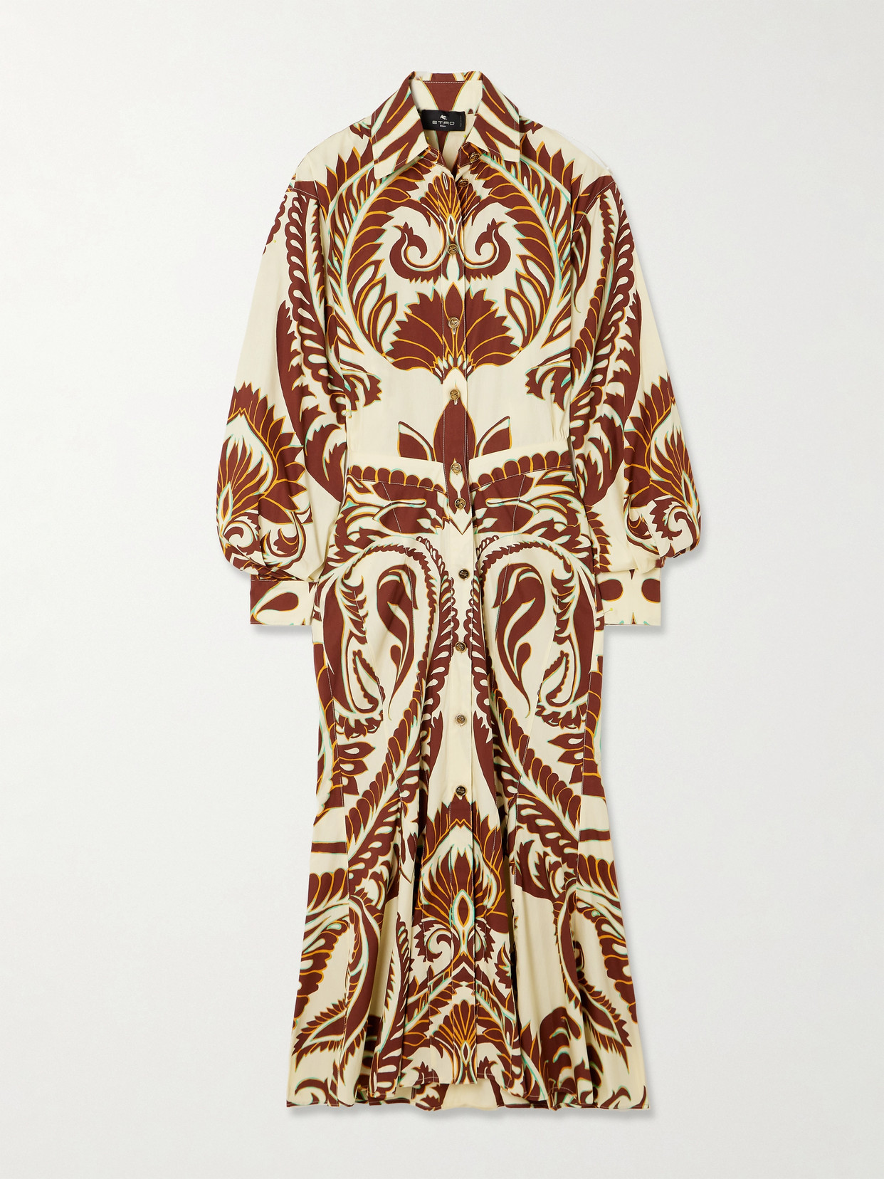 Etro Printed Cotton Midi Shirt Dress In Multi