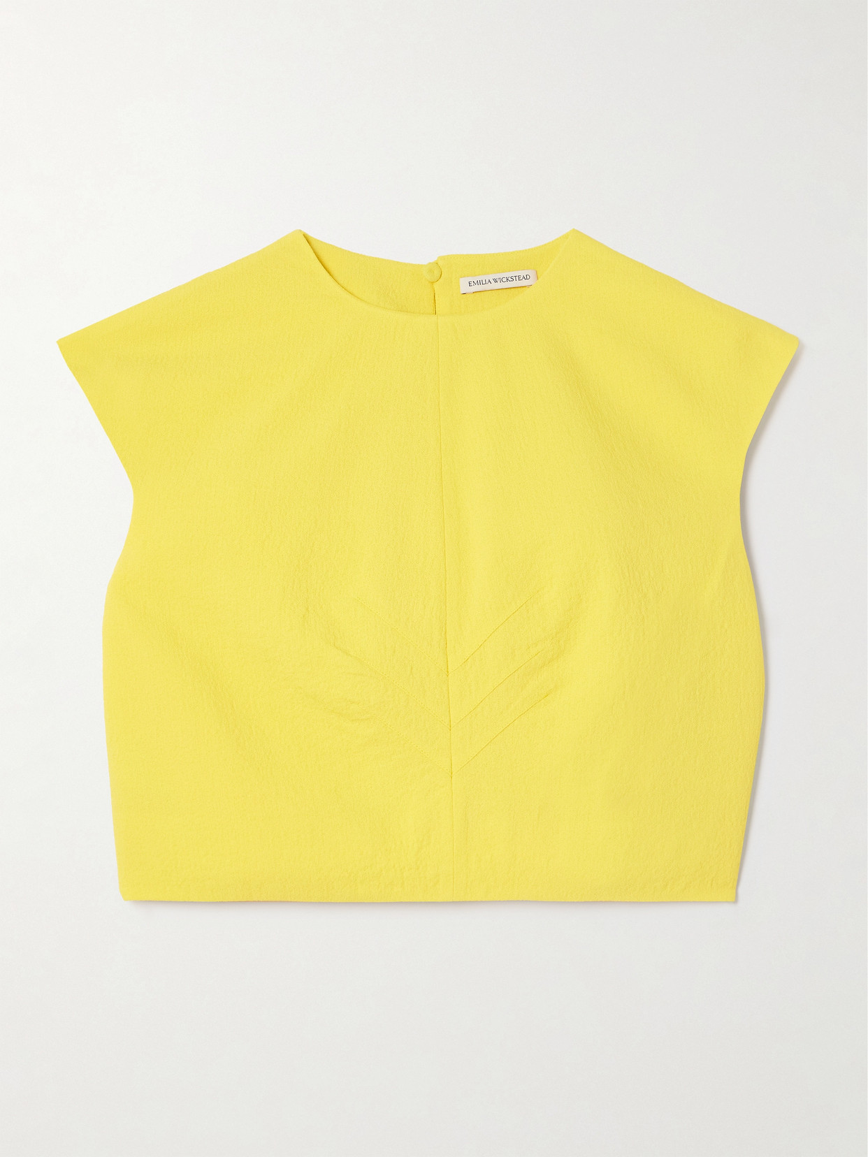 Emilia Wickstead - Veronique Cropped Cloqué Top - Yellow