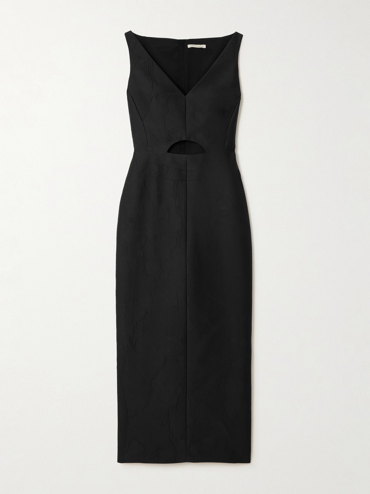 Emilia Wickstead Ilyse Cutout Cloqué Midi Dress In Black