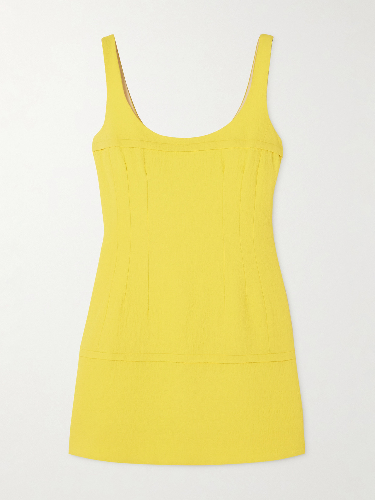 Emilia Wickstead Beata Hammered-crepe Mini Dress In Yellow