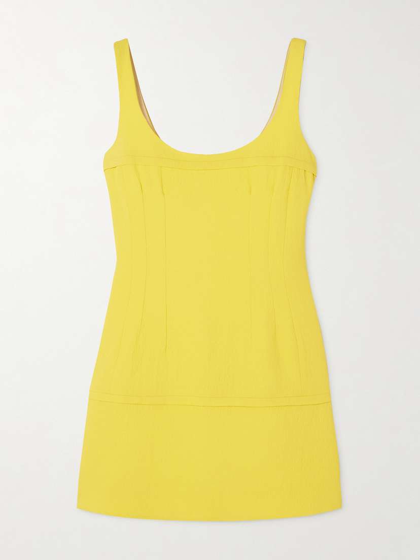 Emilia Wickstead Beata Hammered-crepe Mini Dress