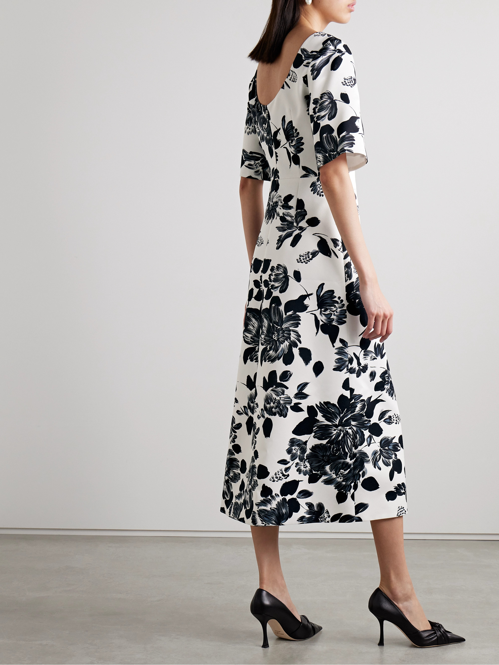 Emilia Wickstead Kora floral-print twill midi dress thumbnail
