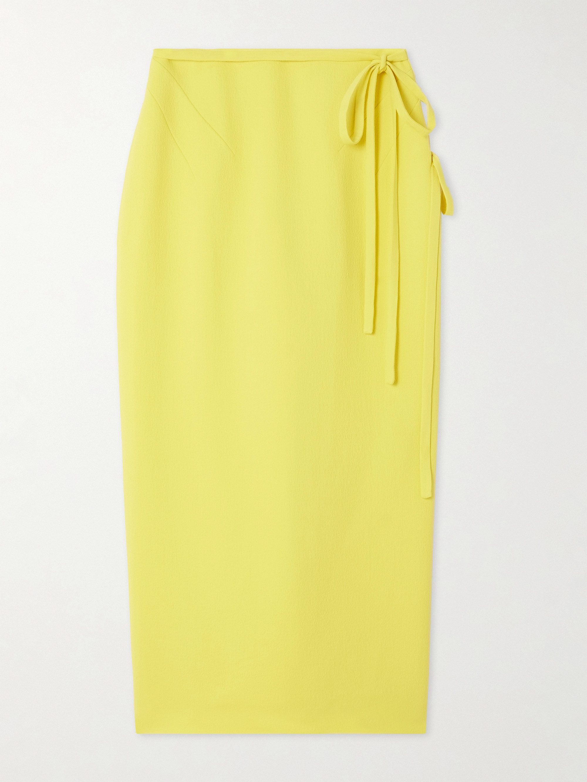 Emilia Wickstead Rieve tie-detailed crepe midi skirt thumbnail