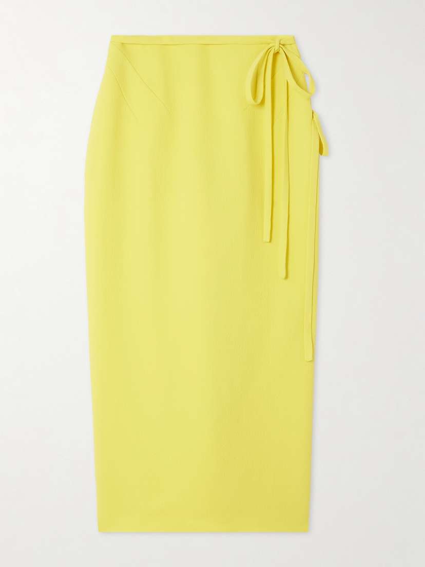Emilia Wickstead Rieve Tie-detailed Crepe Midi Skirt