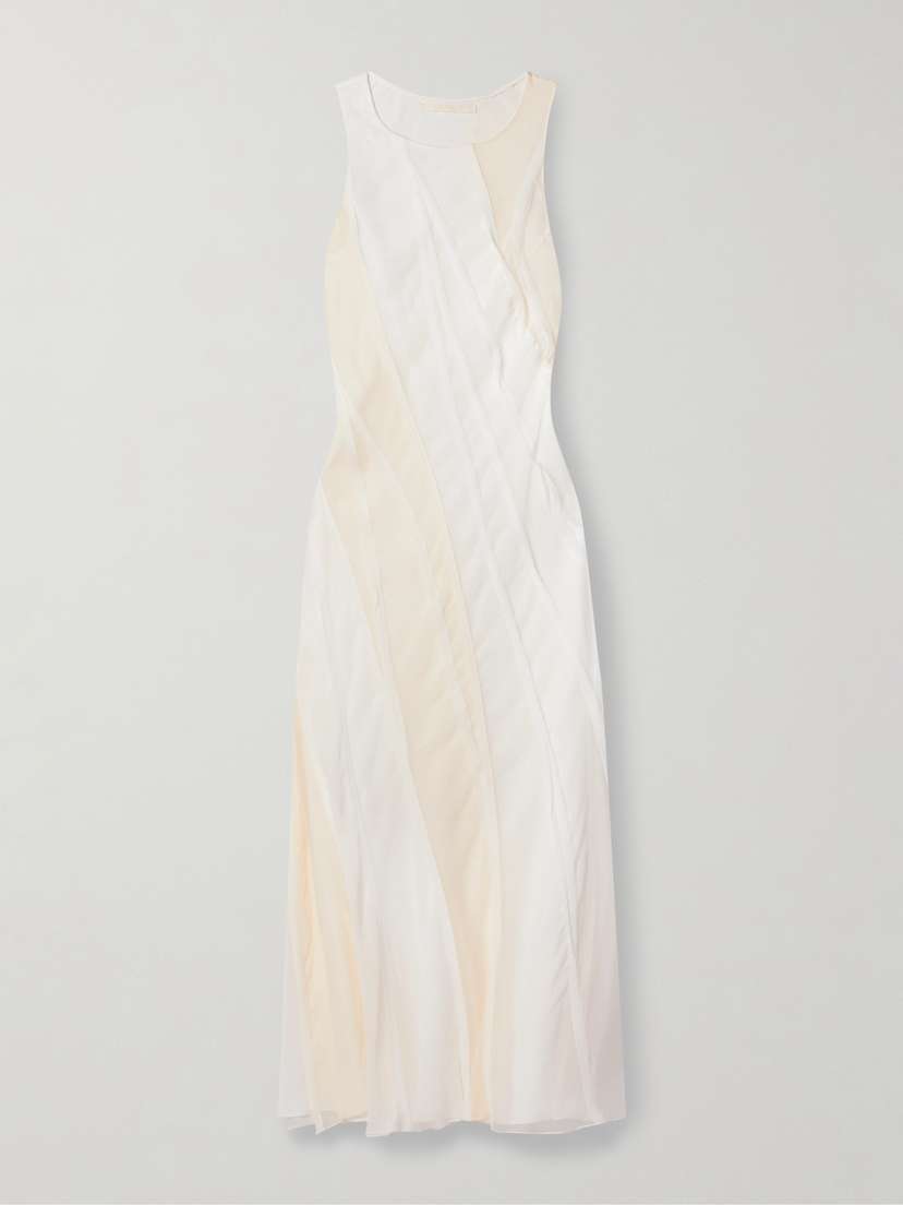 Jason Wu Collection Paneled Silk-crepe And Chiffon Midi Dress