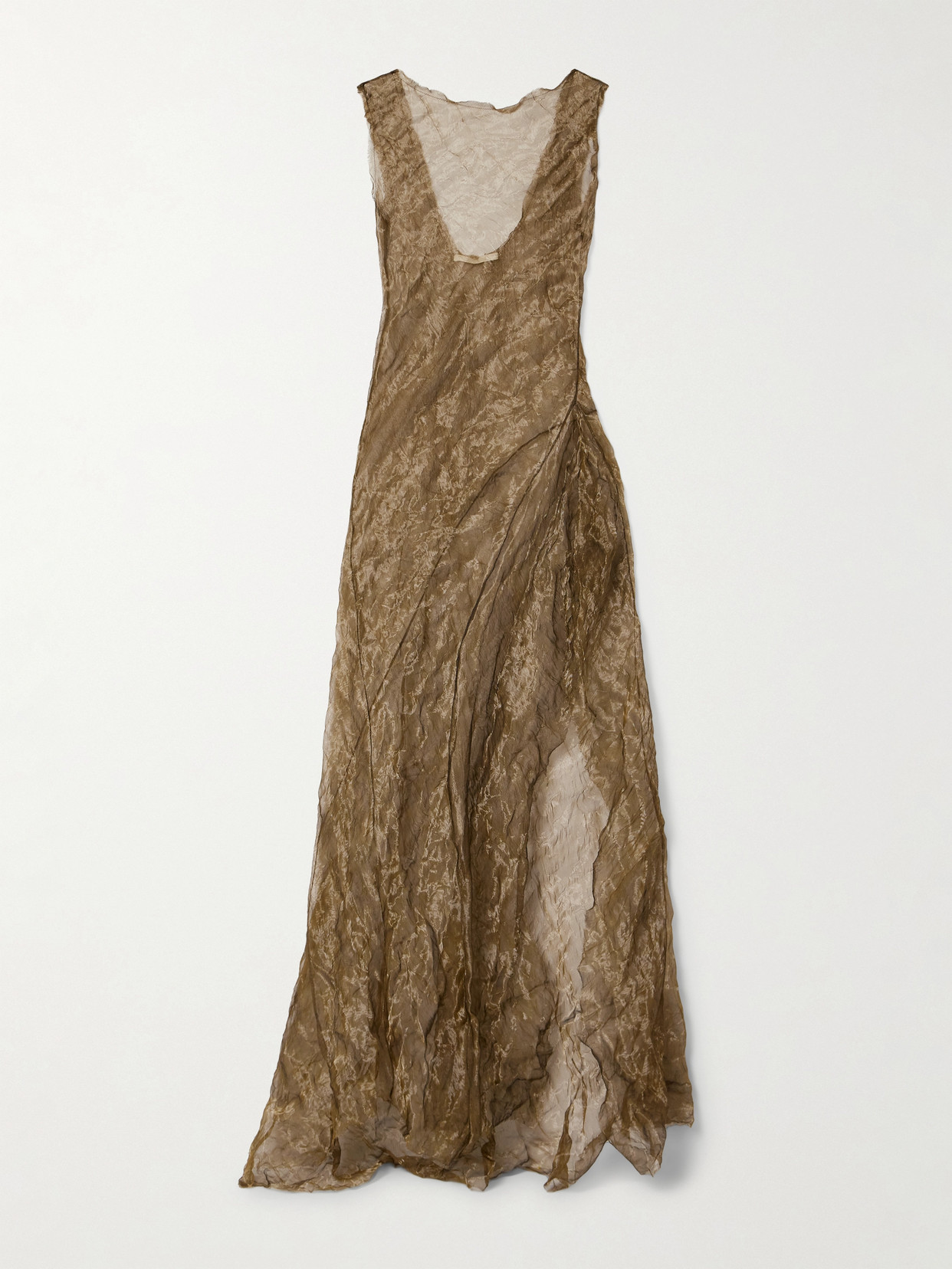 Jason Wu Collection Asymmetric Metallic Crinkled-organza Gown In Gold