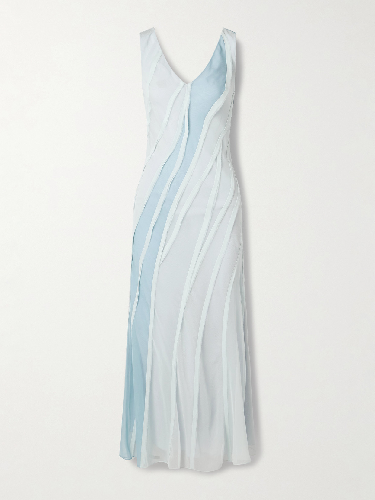 Jason Wu Collection Paneled Silk-chiffon Maxi Dress In Blue