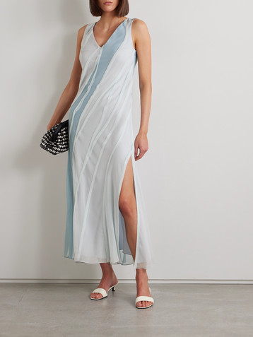 Jason Wu Collection Paneled silk-chiffon maxi dress