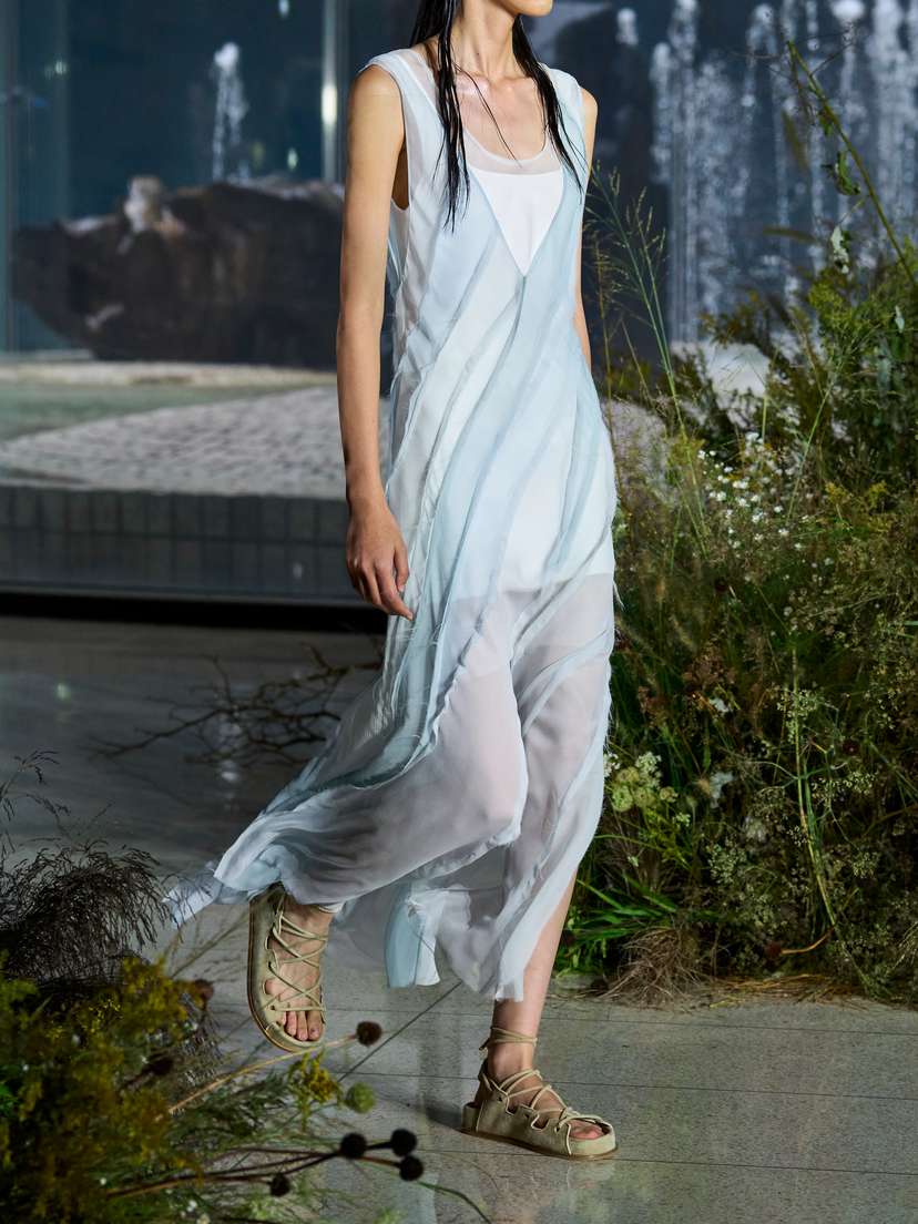 chinese dress ladies Jason Wu Collection Pleated Silk Maxi Dress, Black / 4