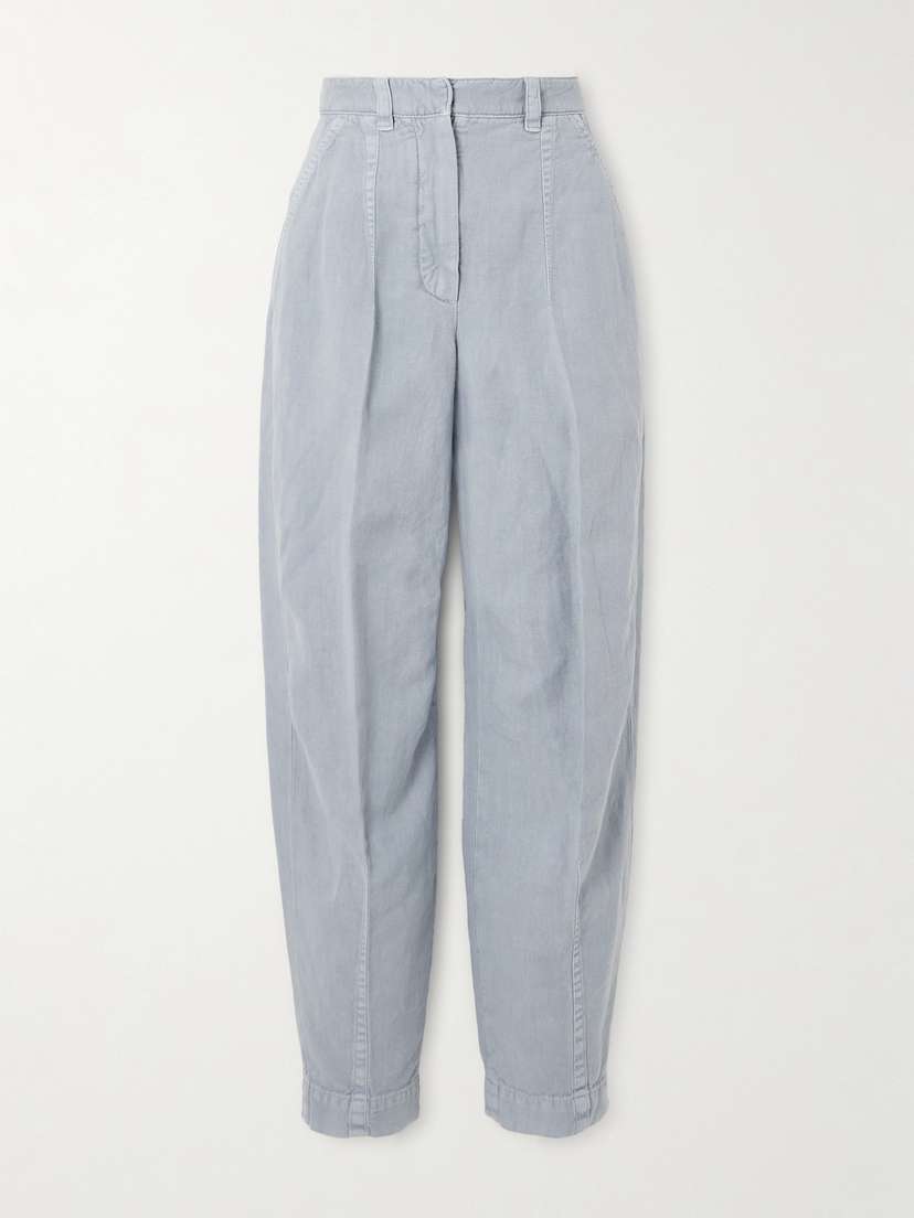 Brunello Cucinelli — Cotton and linen-blend twill tapered pants
