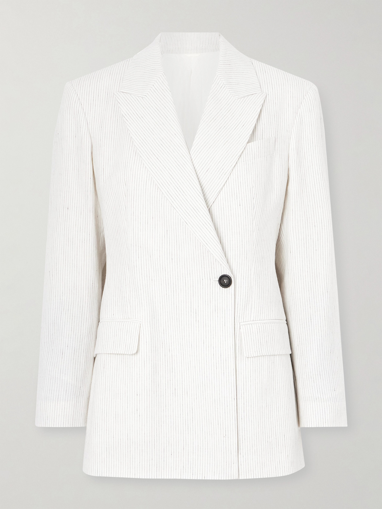 Brunello Cucinelli - Pinstriped Linen-blend Blazer - White