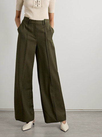 Jason Wu Collection Asymmetric paneled wool-blend wide-leg pants