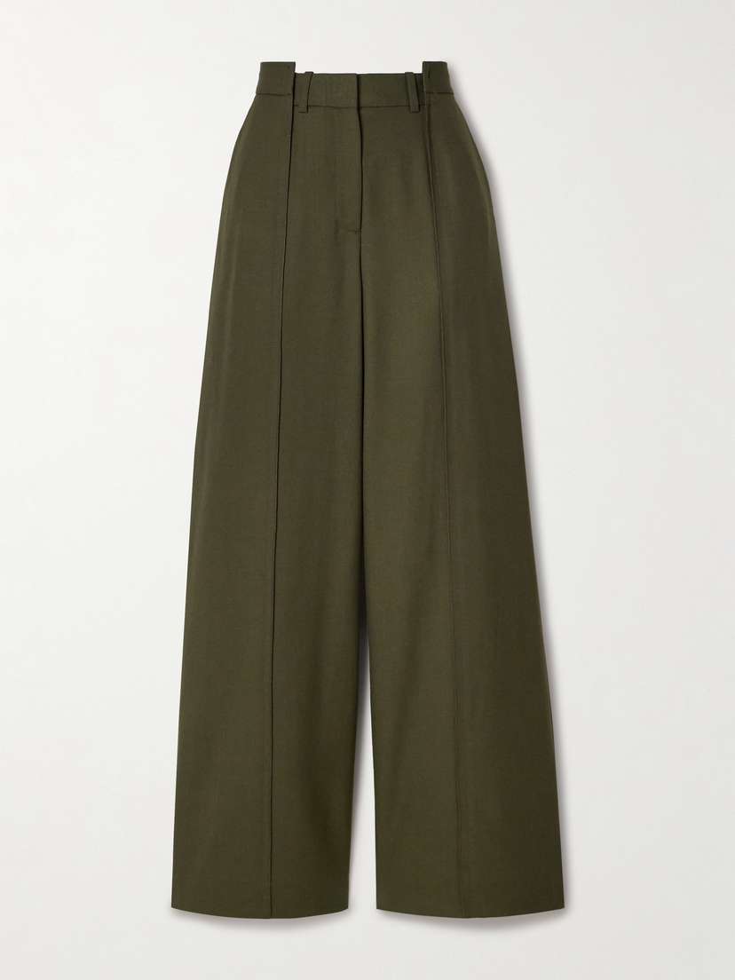 Jason Wu Collection Asymmetric Paneled Wool-blend Wide-leg Pants