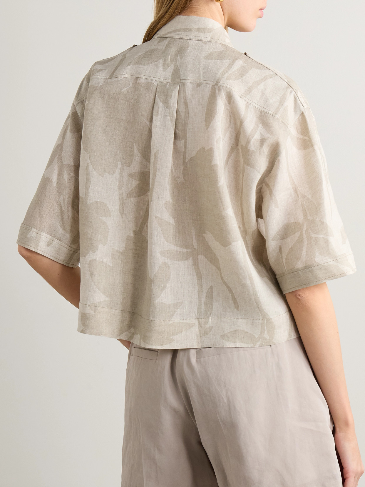 Brunello Cucinelli Linen Shirt In Neutrals
