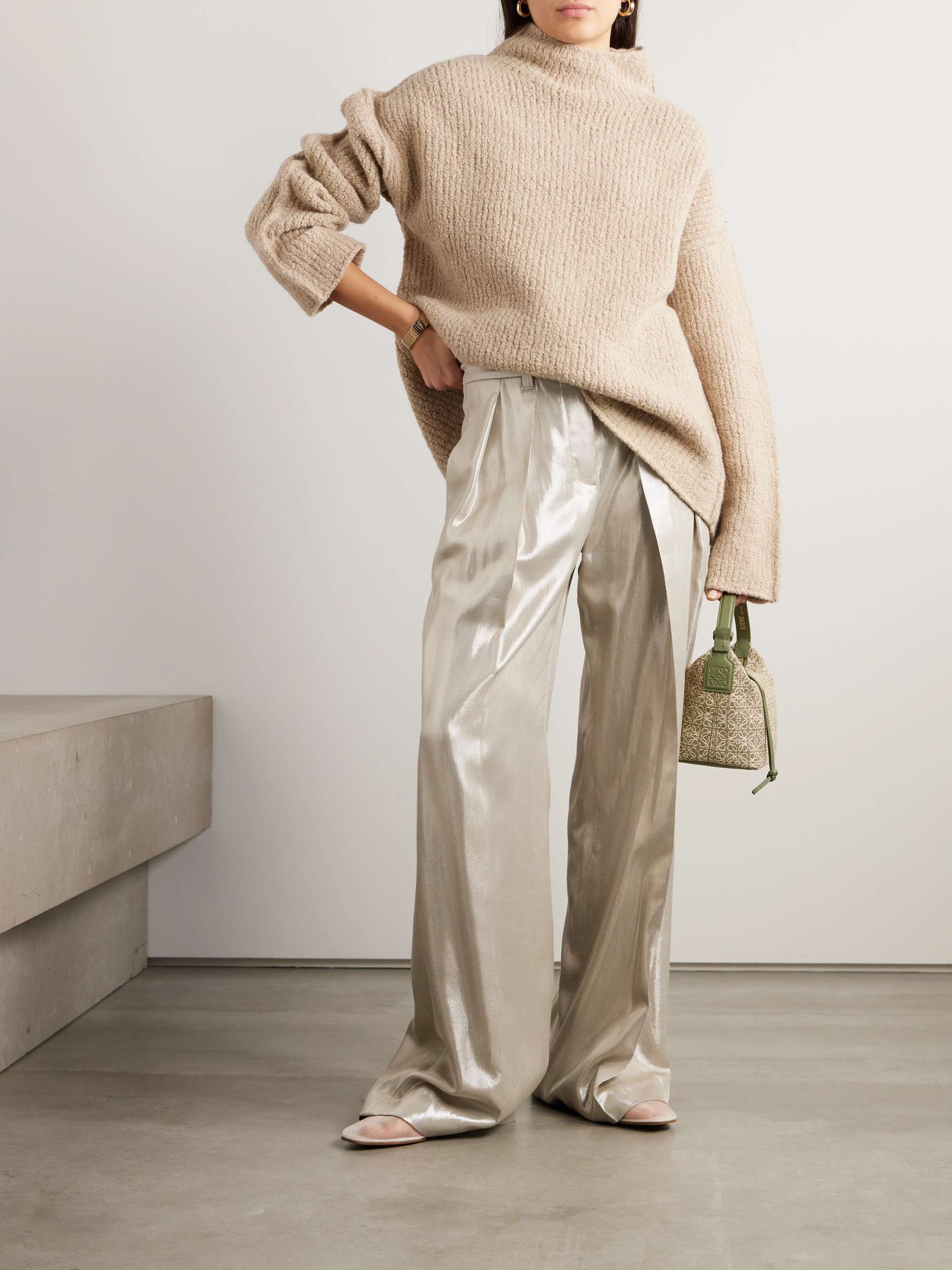 brunello cucinelli wide leg pants