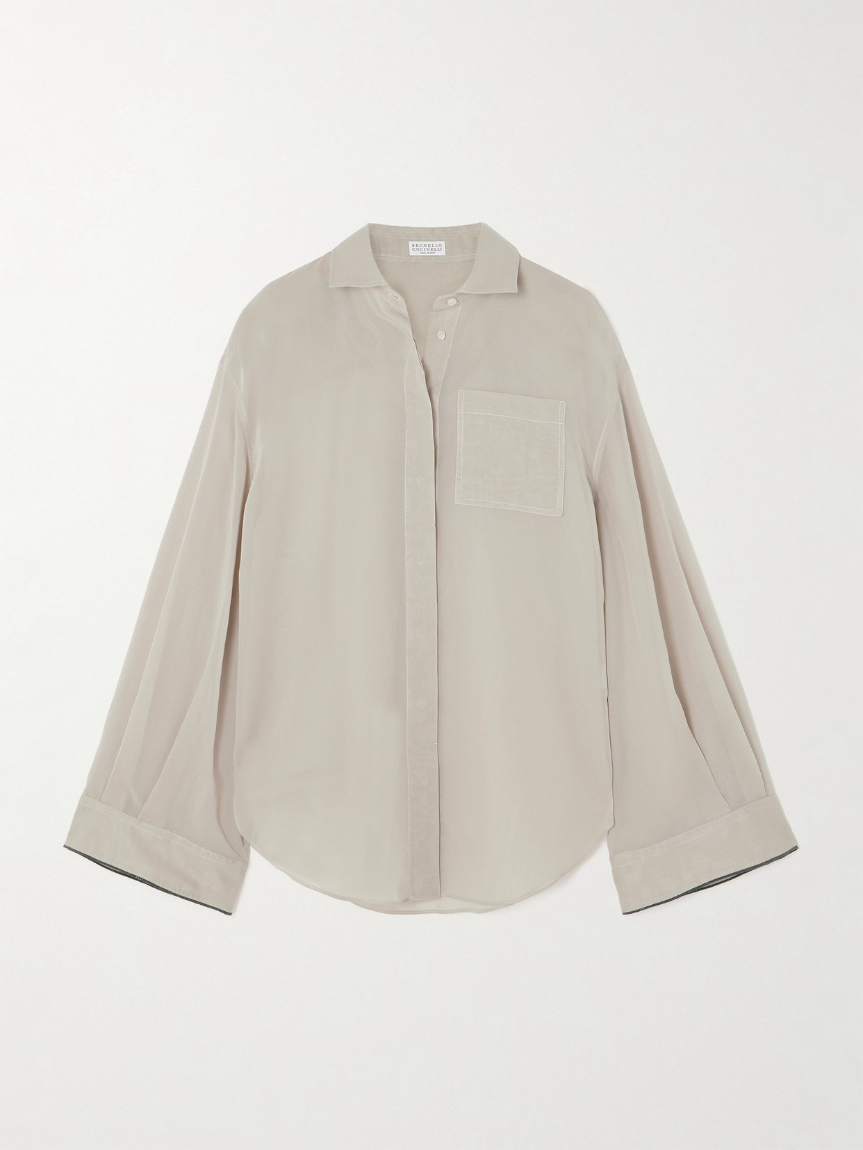 Brunello Cucinelli - Cotton-voile Shirt - Brown