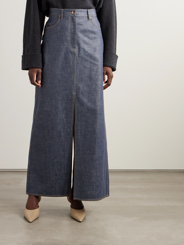 Brunello Cucinelli Denim maxi skirt