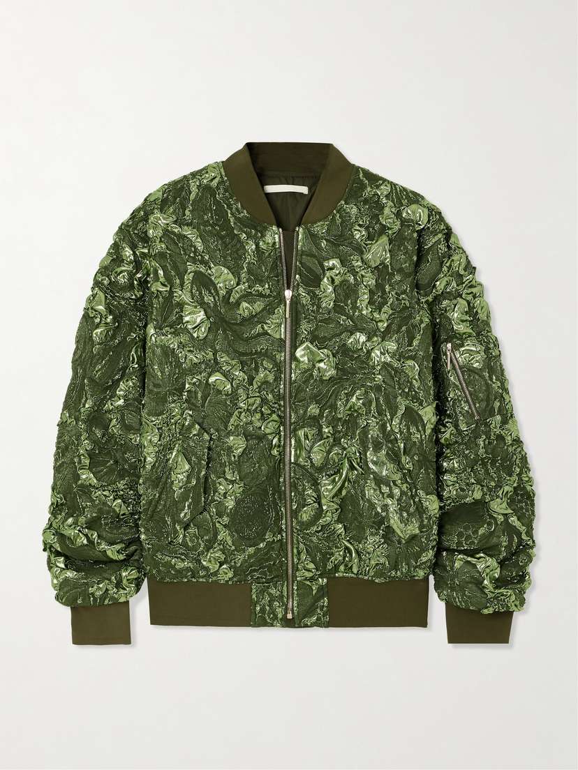 Jason Wu Collection Metallic Woven Bomber Jacket - x large