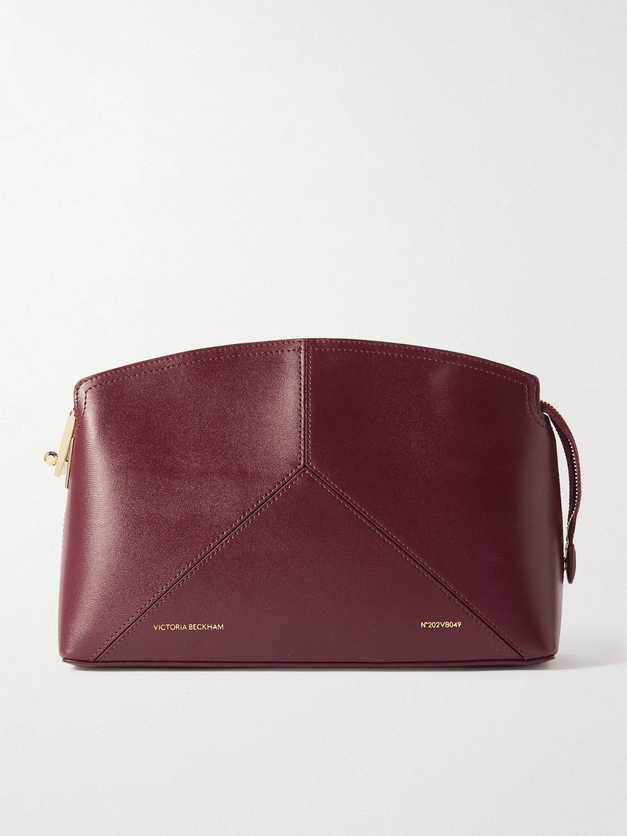 Victoria Beckham Victoria Paneled Leather Clutch In Burgundy