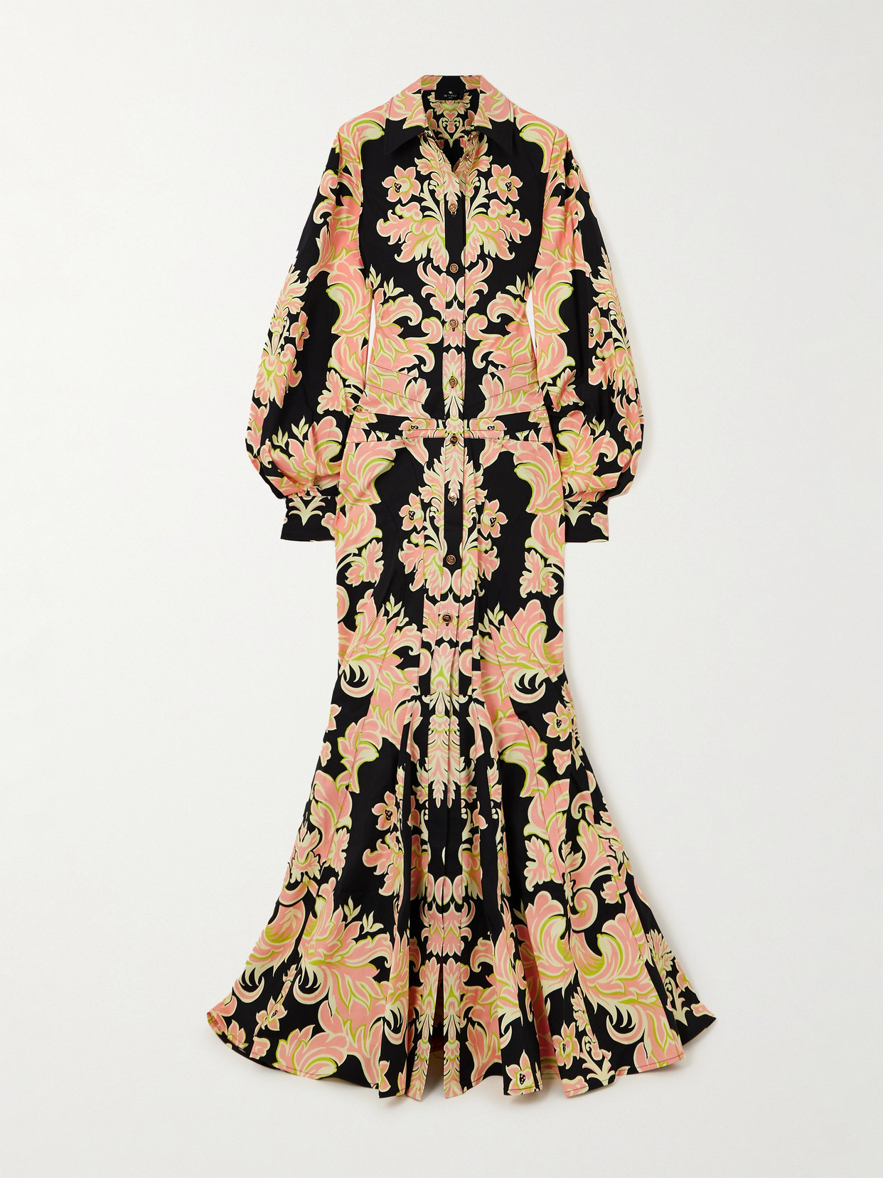 Etro Printed Stretch-cotton Poplin Maxi Dress In Multi