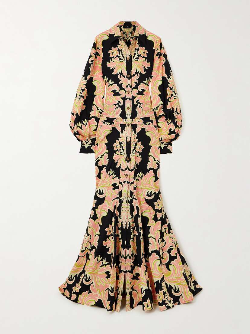 Etro Printed Stretch-cotton Poplin Maxi Dress