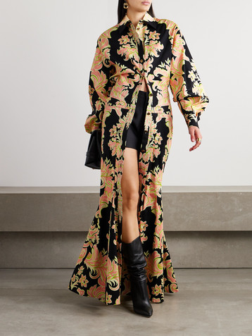 Etro Printed stretch-cotton poplin maxi dress