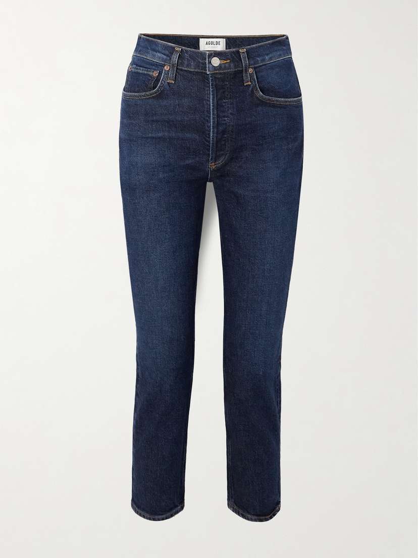 AGOLDE Riley Cropped High-rise Straight-leg Organic Jeans