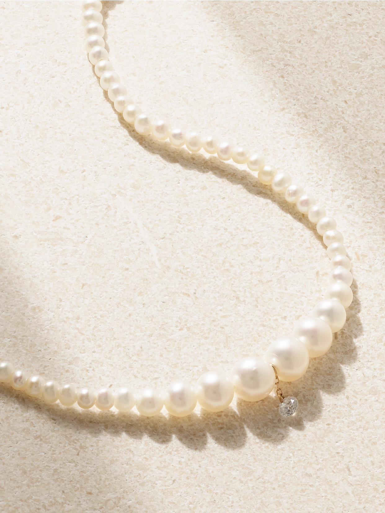 Shop Persée 18-karat Gold, Pearl And Diamond Necklace