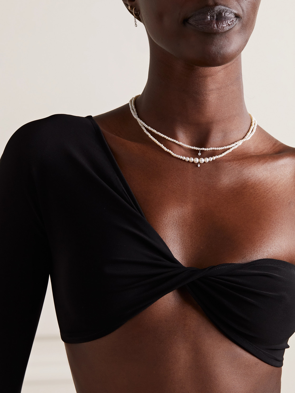 Persée 18-karat Gold, Pearl And Diamond Necklace In Gold
