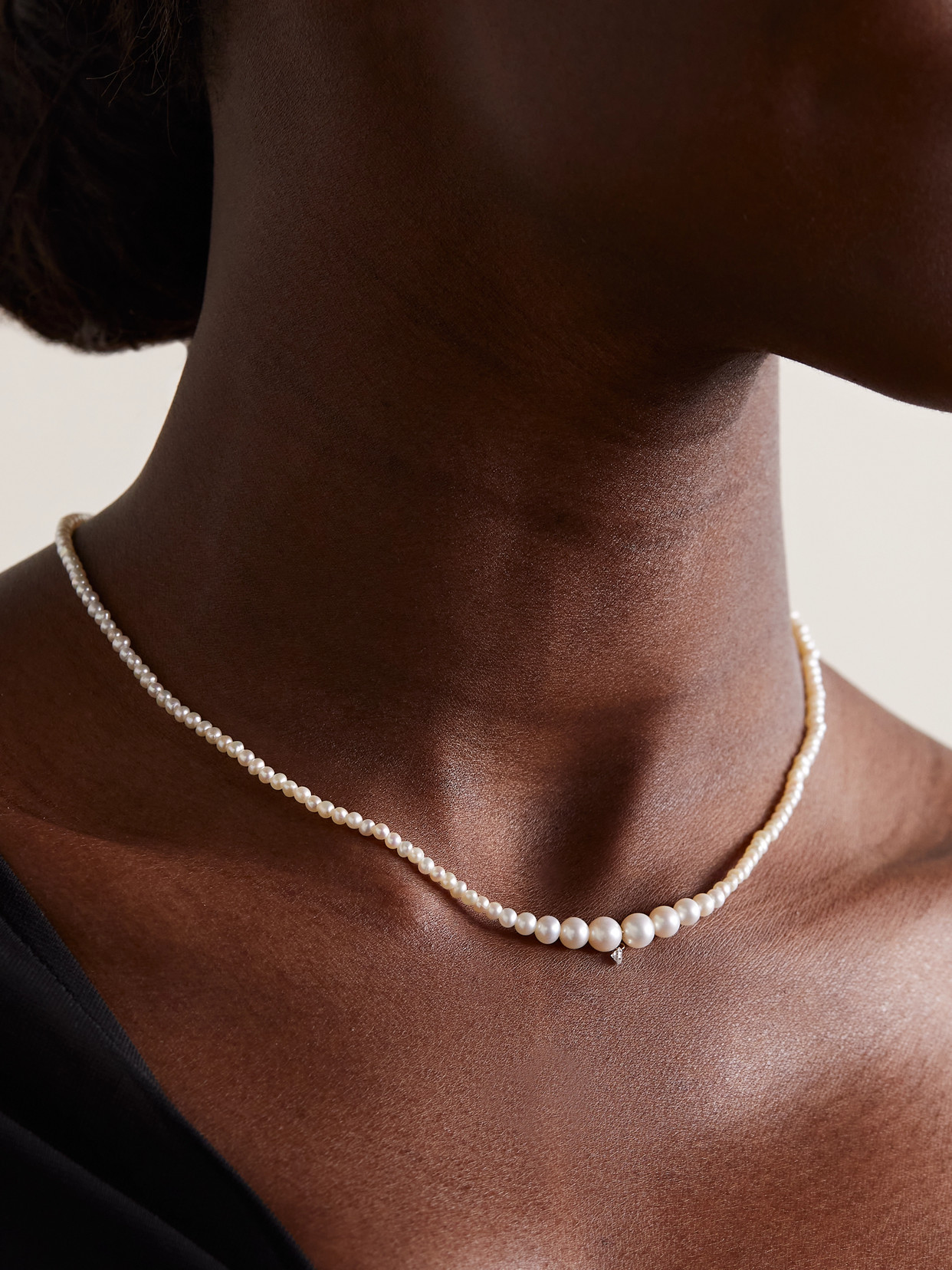 Shop Persée 18-karat Gold, Pearl And Diamond Necklace