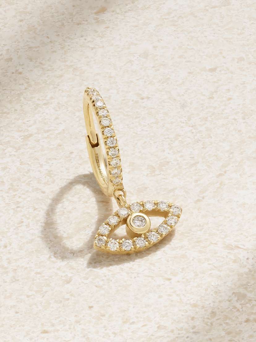 Persée Eye 18-karat Gold Diamond Single Hoop Earring