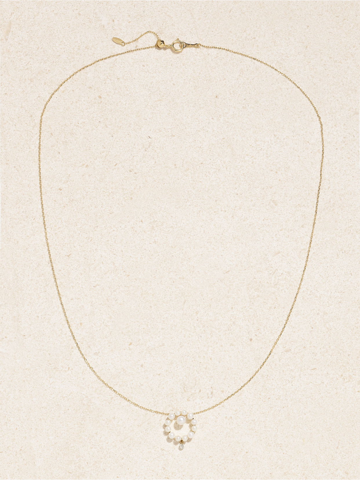 Shop Persée 18-karat Gold, Pearl And Diamond Necklace