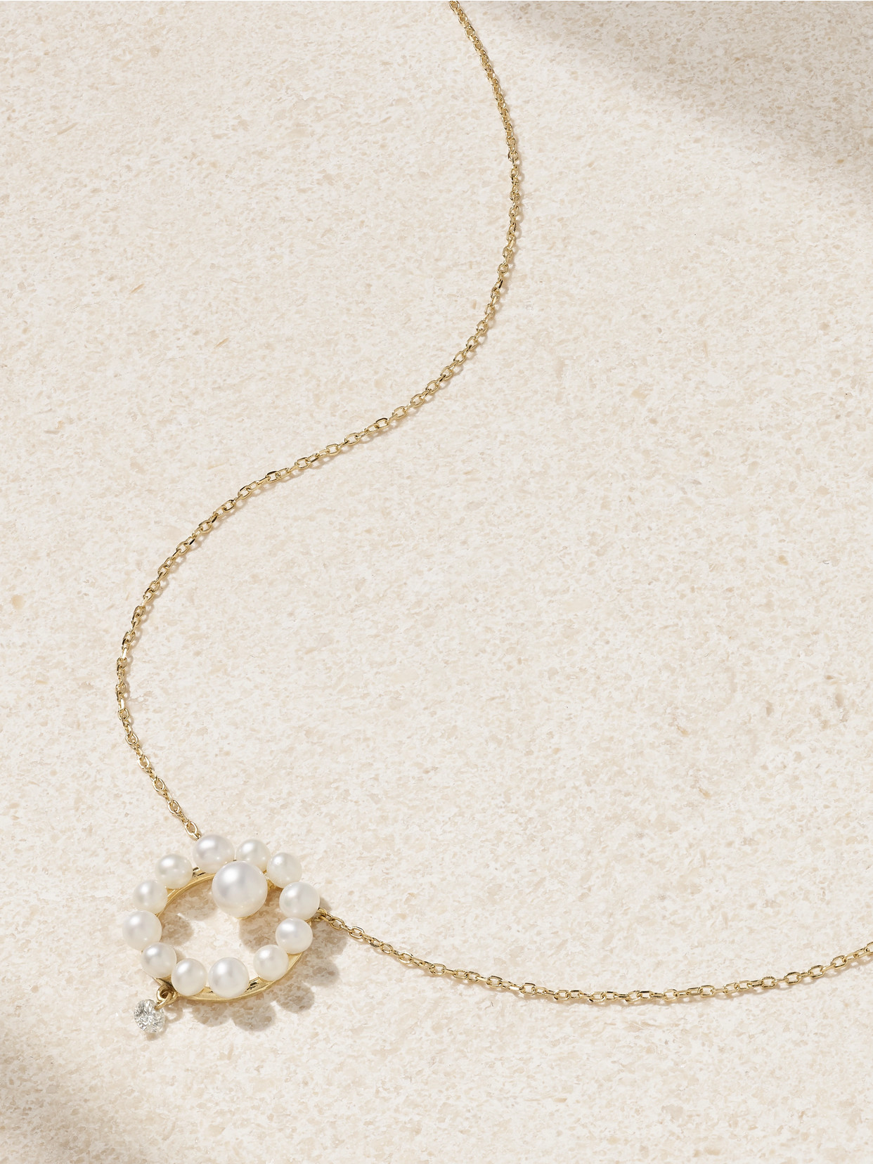 Persée 18-karat Gold, Pearl And Diamond Necklace