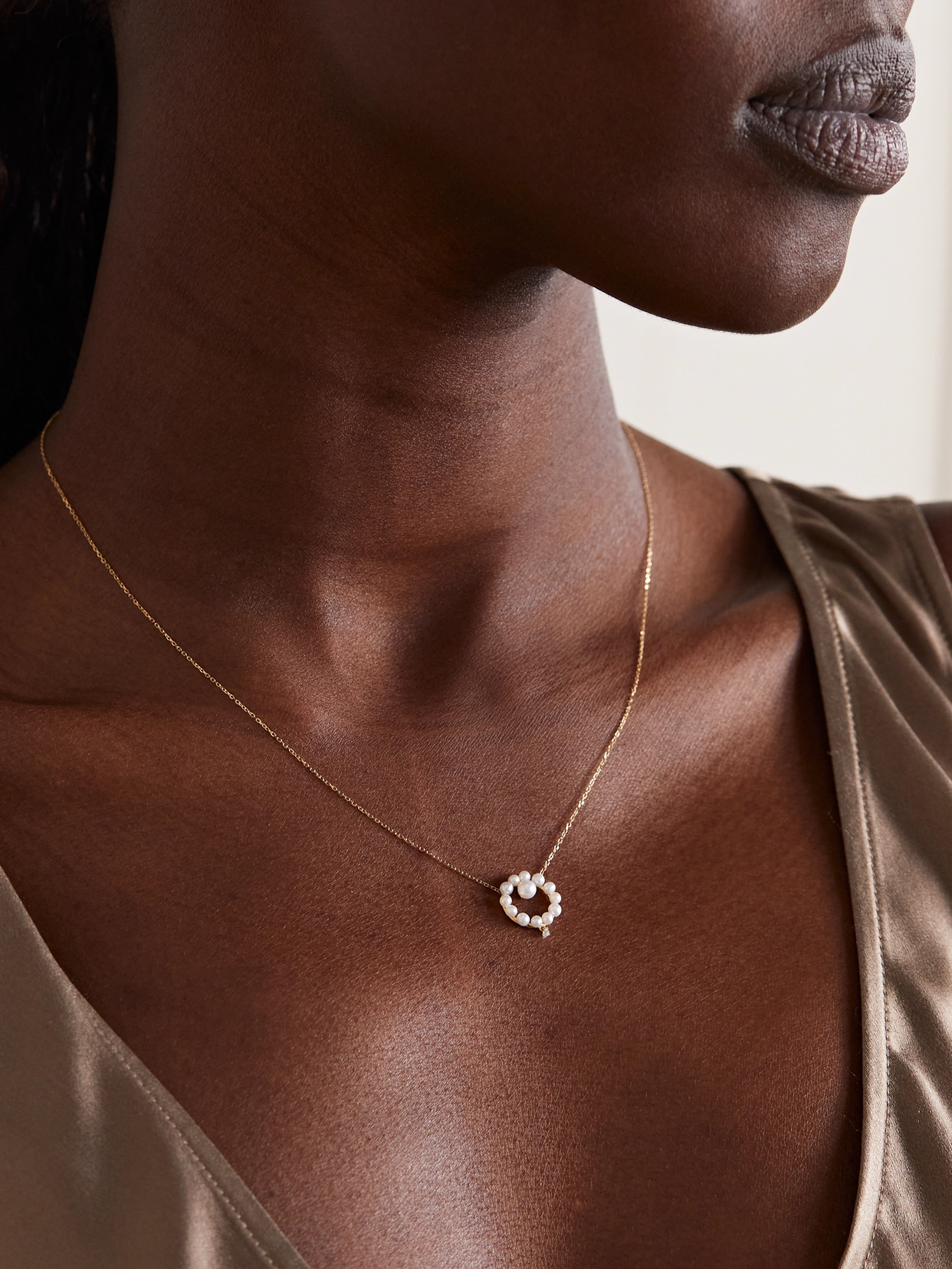 Shop Persée 18-karat Gold, Pearl And Diamond Necklace