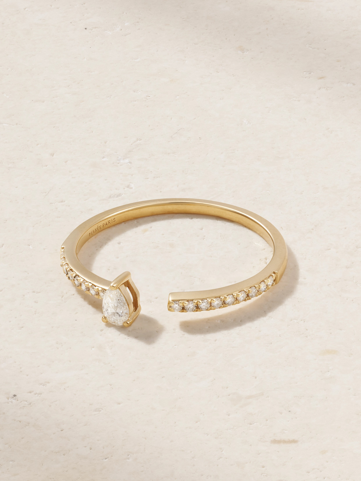 Persée Yellow Gold And Diamond Open Ring