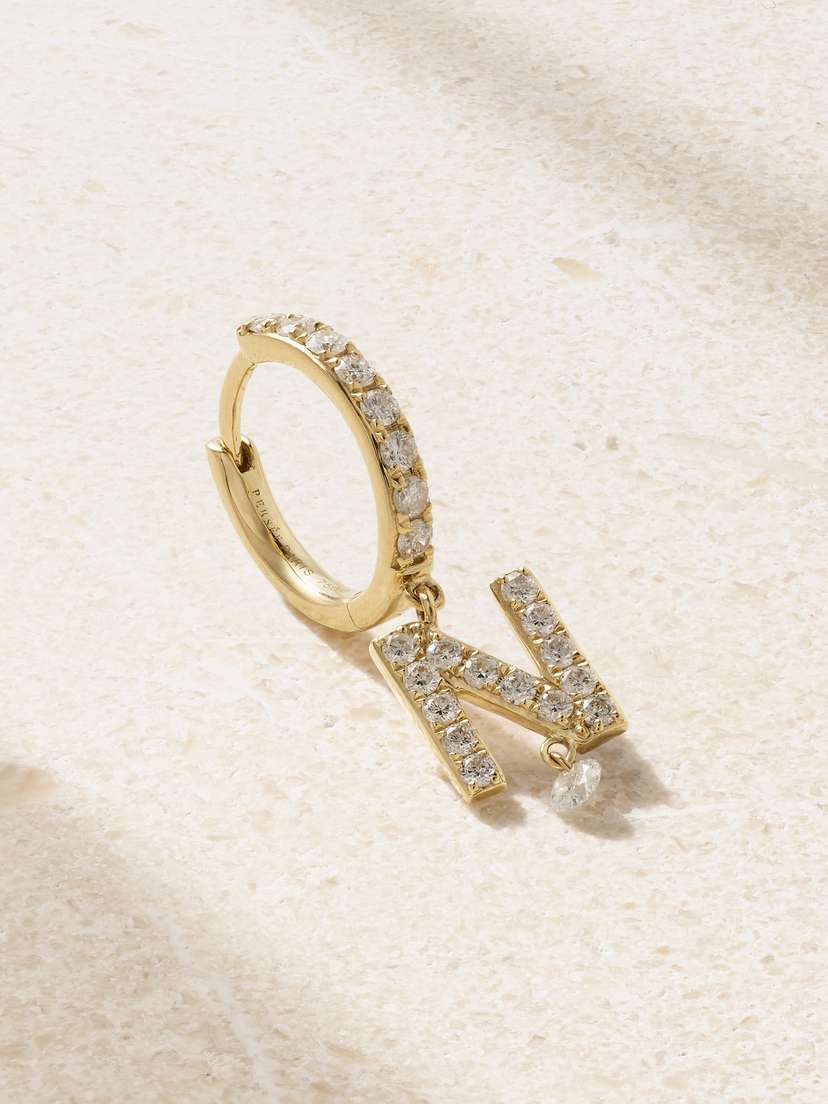 Persée Initial 18-karat Gold Diamond Single Earring