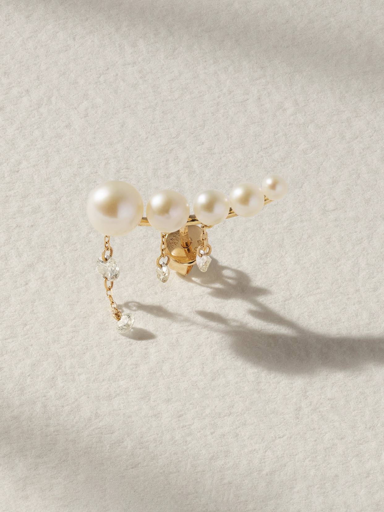 Persée - Aphrodite 18-karat Gold Pearl And Diamond Single Earring - L